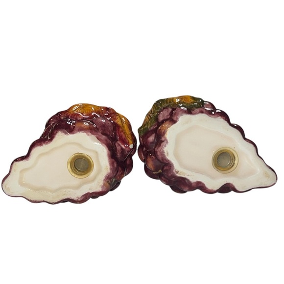 Vintage BICO China Salt & Pepper Shakers | Autumn Leaves and Grape Pattern - Picture 7 of 7